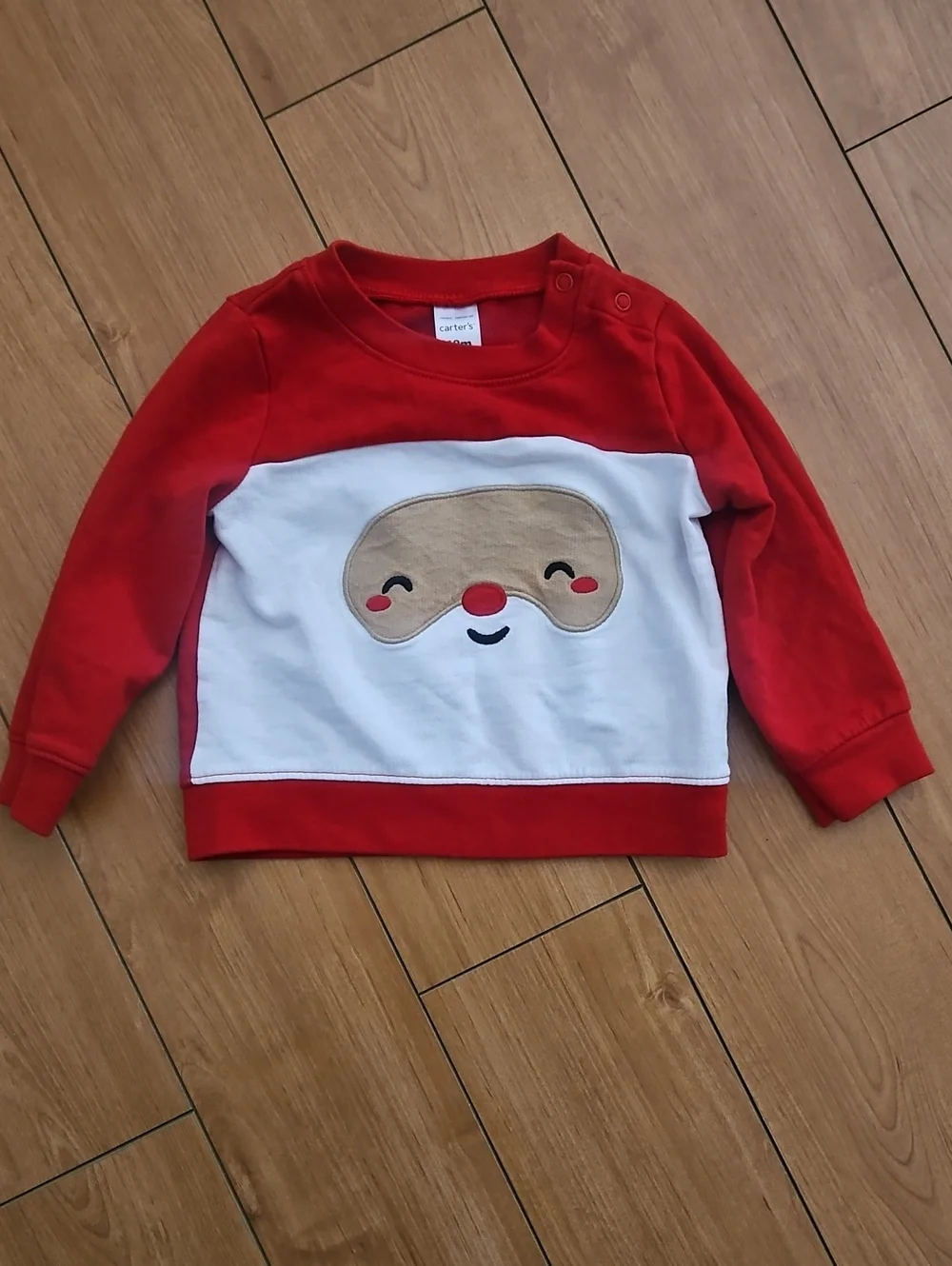 Carter's Red & White Santa Face Sweatshirt